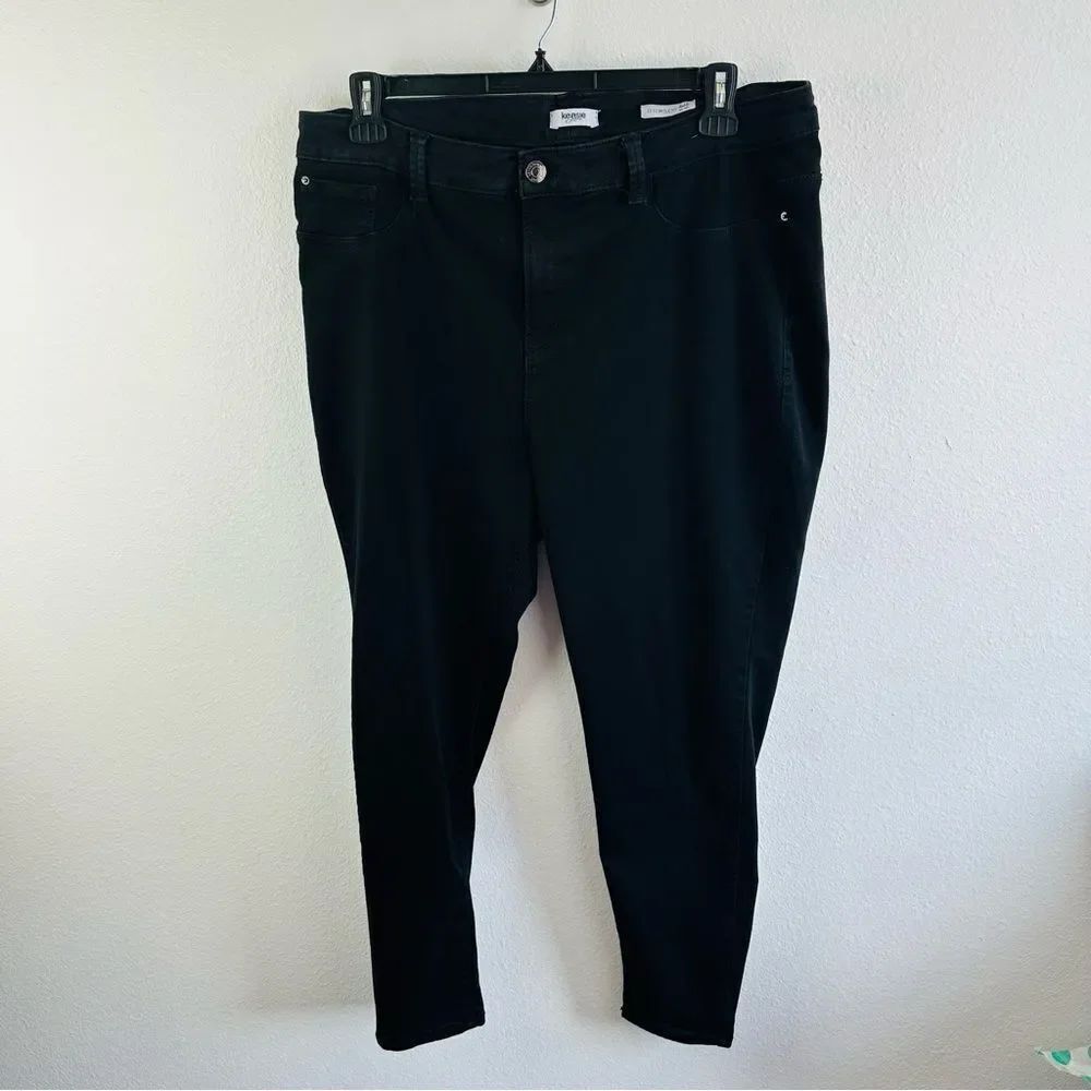 Kensie Jeans Black Effortless Ankle Ponte‎ Pants Size 22